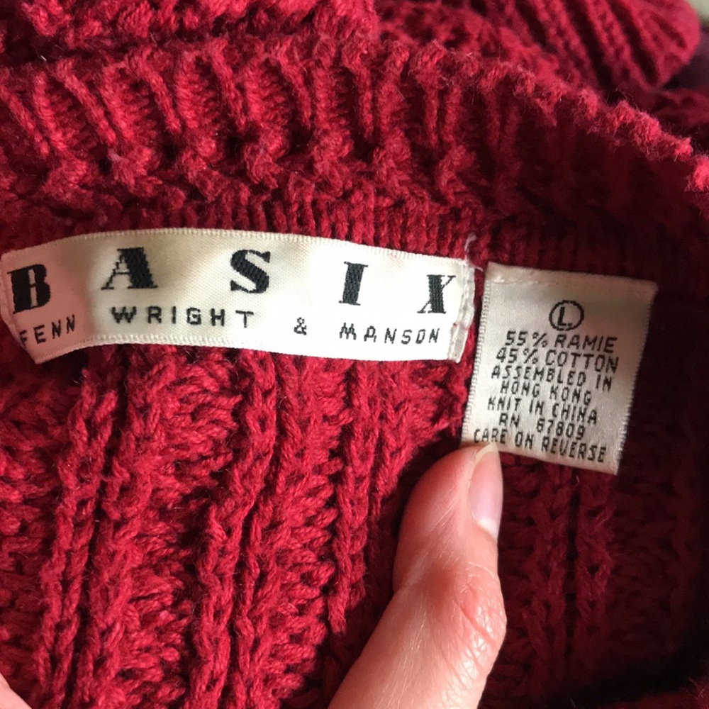 Basix Red Oversized Knit Sweater - Picture 4 of 7
